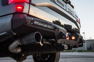 Ford F-150 Raptor Bumper - Rear - Addictive Desert Designs - HoneyBadger with 10in SR LED Mounts - Hammer Black - `17-`18
